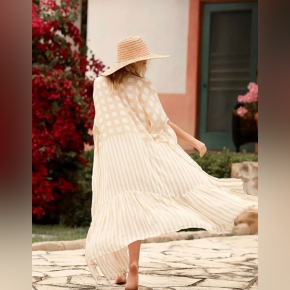 Free People Kenna Kimono Top Duster Gauzy Maxi ONE SIZE NWOT - Picture 2 of 4